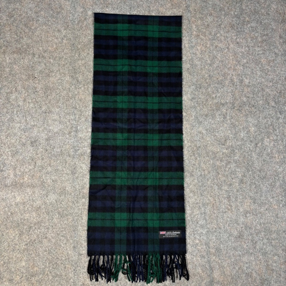 Green Black Watch Tartan Scarf 100% Cashmere Scotland Unbranded Unisex Plaid
